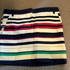 J. Crew Navy and Red Striped Skirt